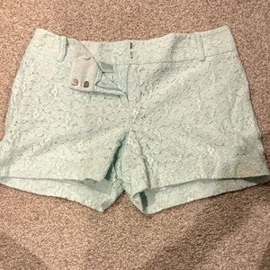 LOFT Women's Lace Shorts in Soft Blue